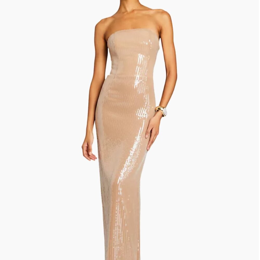 Retrofête Ember Dress - Sequin Nude Gown